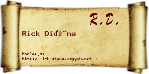 Rick Diána névjegykártya